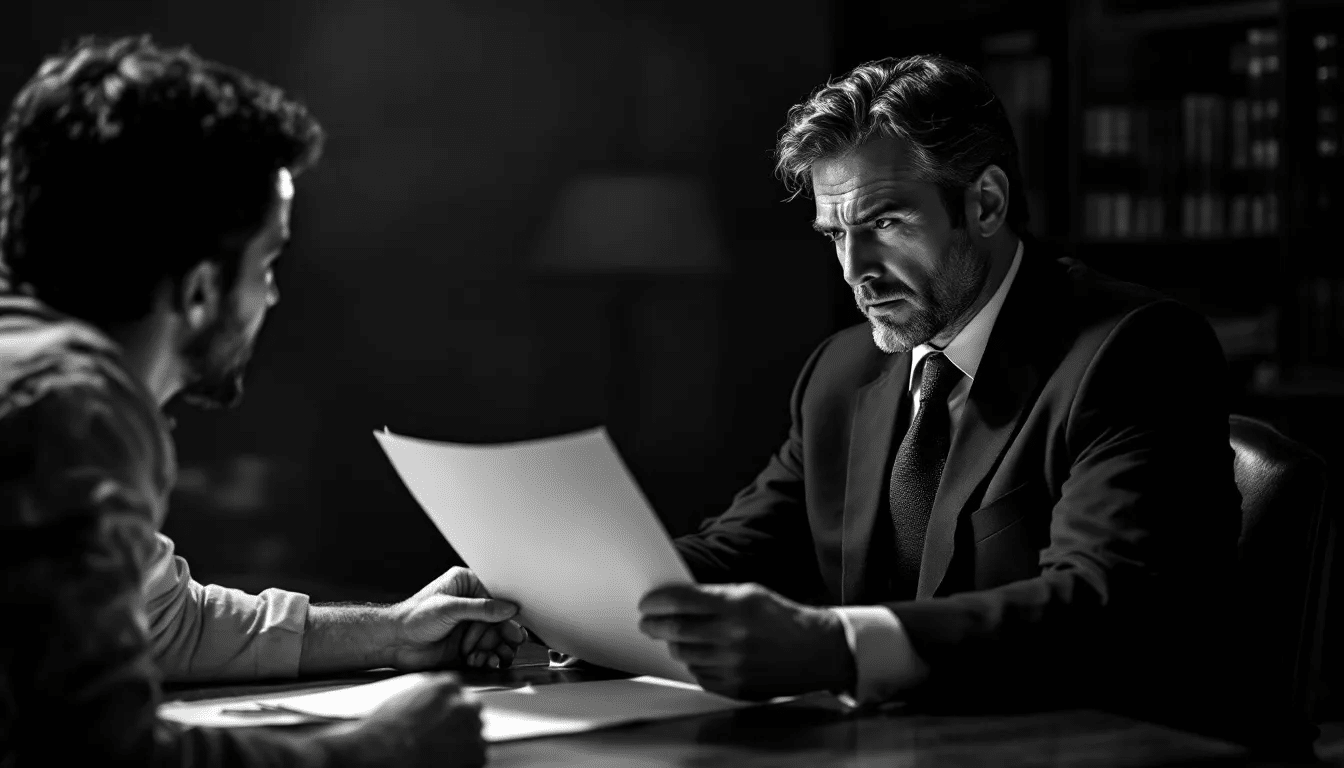 An attorney reviewing federal sentencing guidelines with a client.