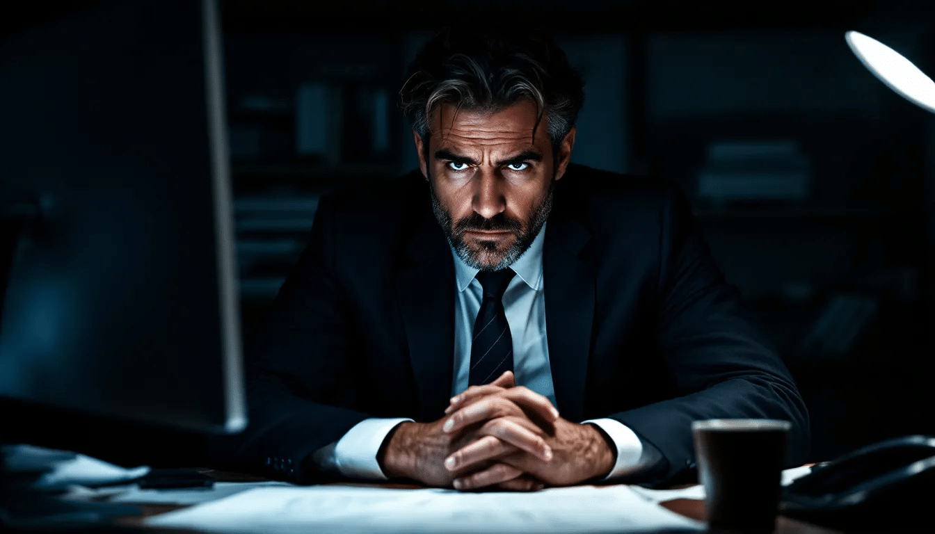 A person contemplating their next steps when under investigation.