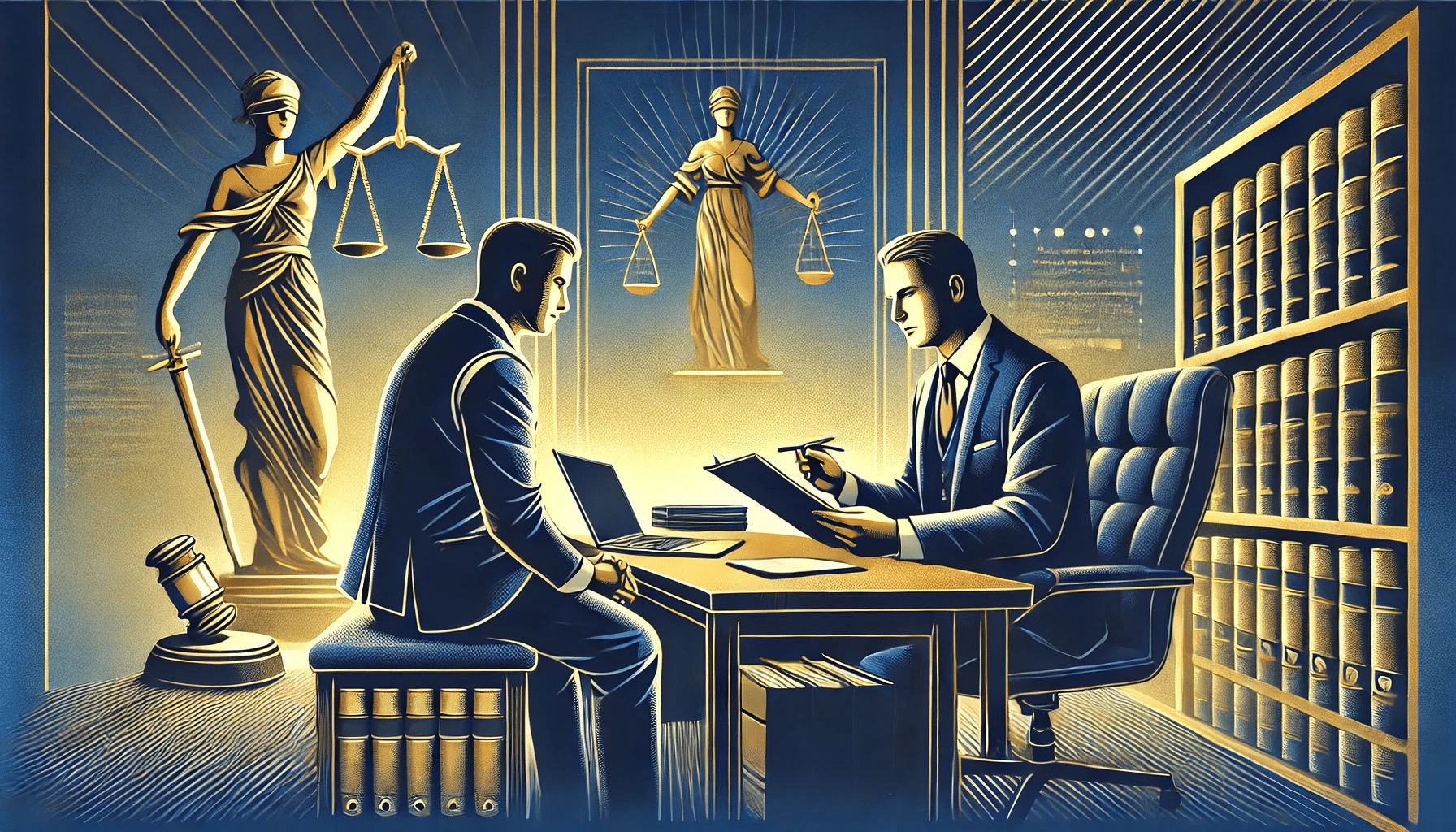 A Durham car accident lawyer discussing legal options with a client.