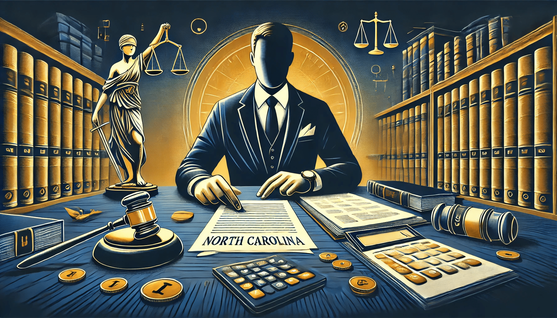 Understanding North Carolina car accident laws with a lawyer reviewing documents.