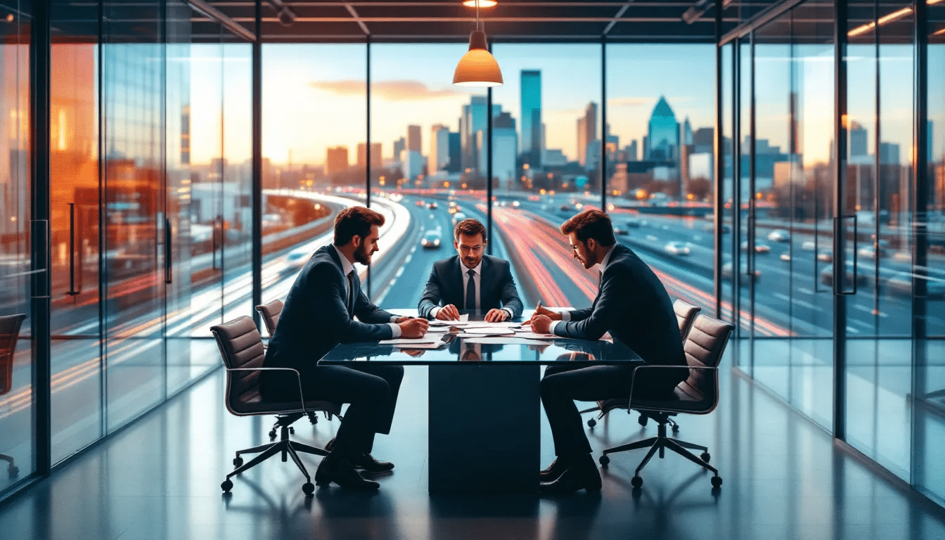 A team of traffic attorneys in Durham collaborating on a case.