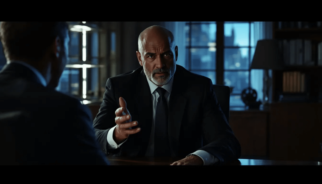 A lawyer discussing legal strategies with a client regarding catastrophic injury cases.