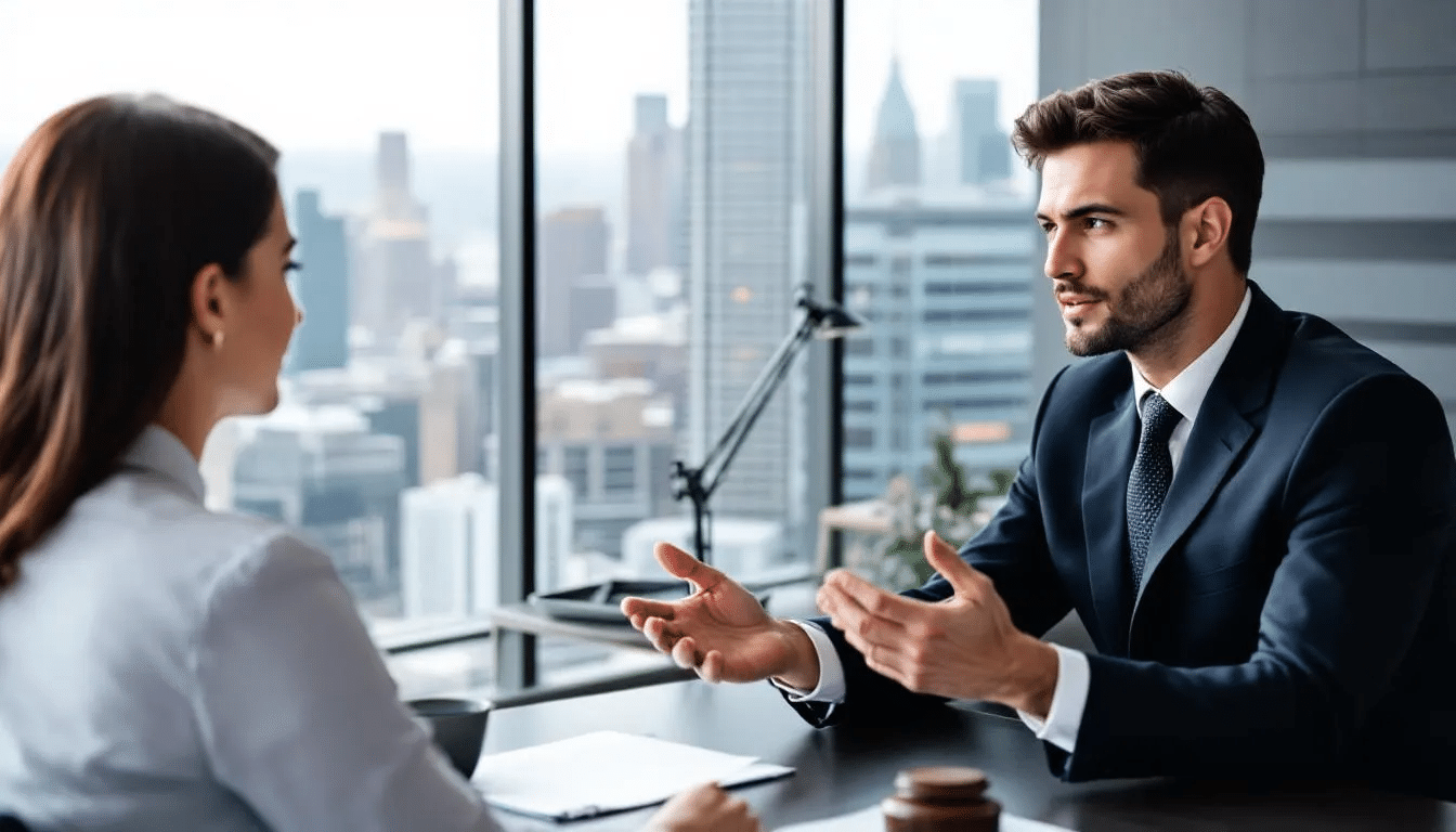 A Durham DWI lawyer consulting with a client about their case.