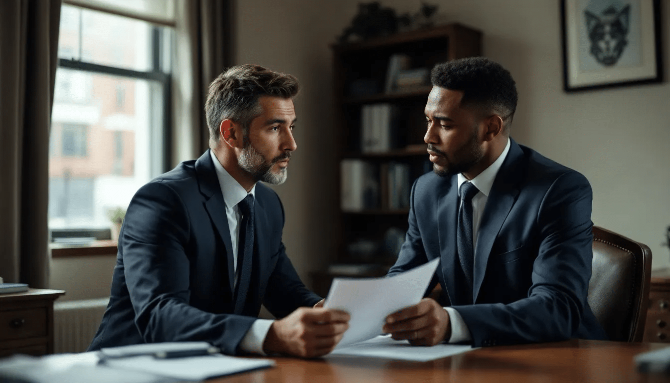 A Durham juvenile defense lawyer discussing legal options with a concerned parent.