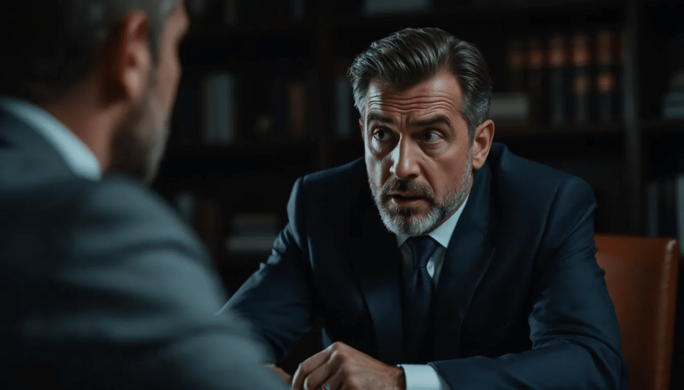 An attorney discussing sex crime defense strategies with a client.